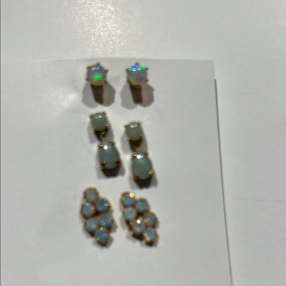 Elegant Opal Earrings Set